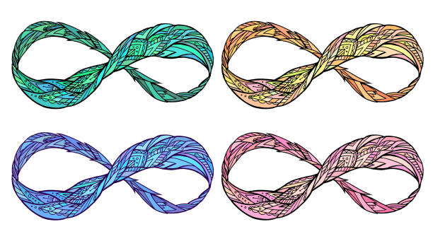 istock Coloring illustration of the sign of eternity with a boho pattern. 829430636