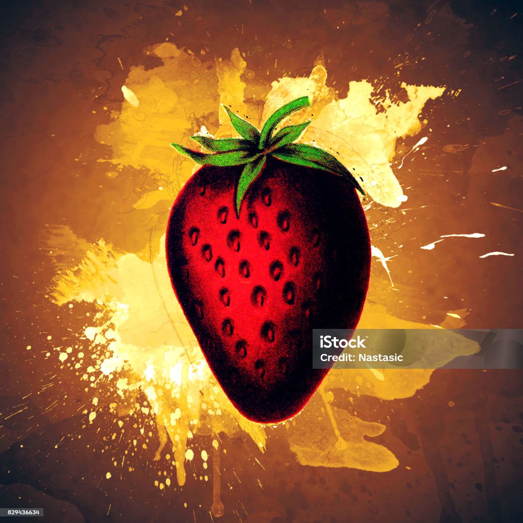 Exploding Strawberry Drawing Strawberry Explosion Stock Illustration - Download Image Now - Abstract ...