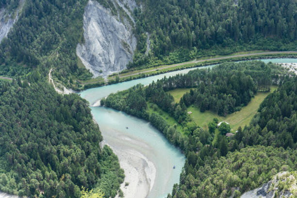 istock top view of boat river rafting in a valley 829436976