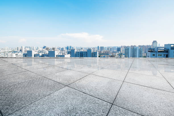 istock cityscape and skyline of hangzhou from empty brick floor 829438182