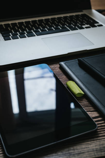 istock Top view of the table graphic designer workplace 829438222