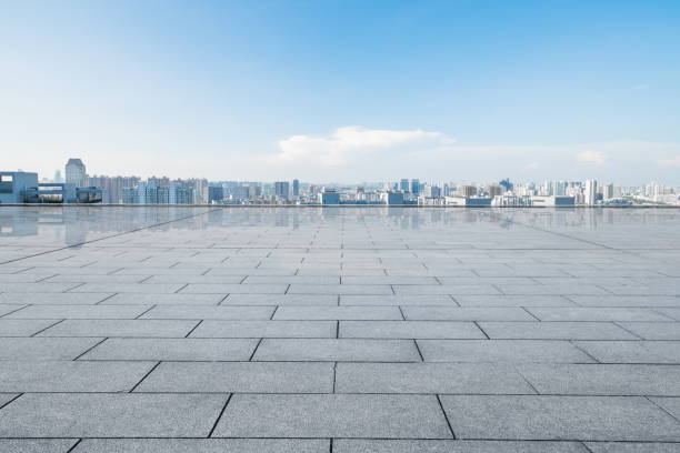 istock cityscape and skyline of hangzhou from empty brick floor 829439154