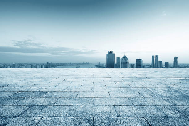 istock cityscape and skyline of hangzhou from empty brick floor 829444736