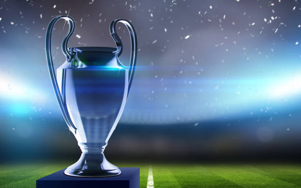 istock Concept Cup. Silver trophy. Football championship 2017. 3d render 829451672
