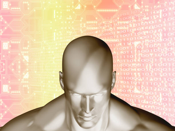 istock 3D rendering of Human head with futuristic elements circuit 829467818