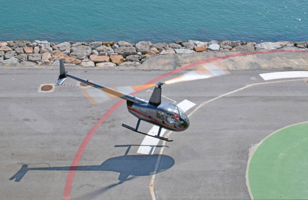 istock Helicopter landing in port 829472026
