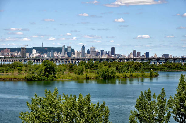 Montreal view from south shore in summer