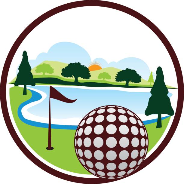 ilustrações de stock, clip art, desenhos animados e ícones de golf landscape - golf ball spring cloud sun