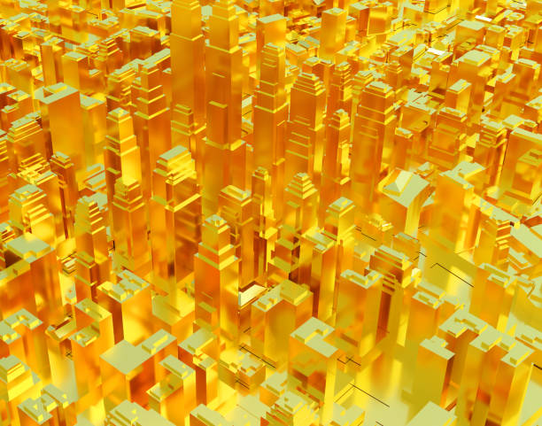 istock Golden city. Abstract business background 829480076