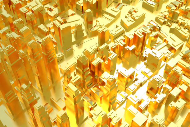 istock Golden city. Abstract business background 829480758