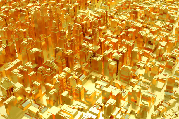 istock Golden city. Abstract business background 829480952