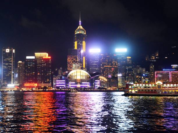 istock Hong Kong skyline at night, view from Kowloon side. 829481214