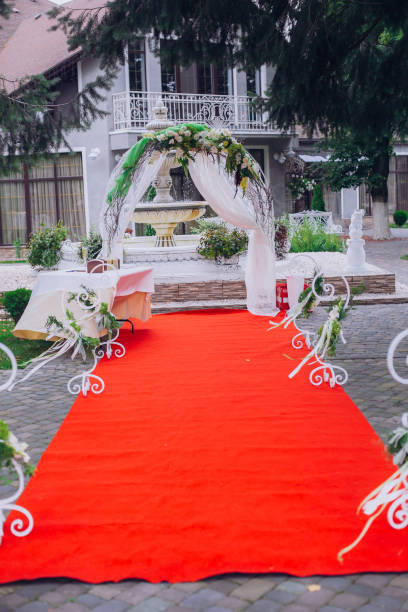 istock Beautiful wedding set up. Ceremony glass and box 829481978
