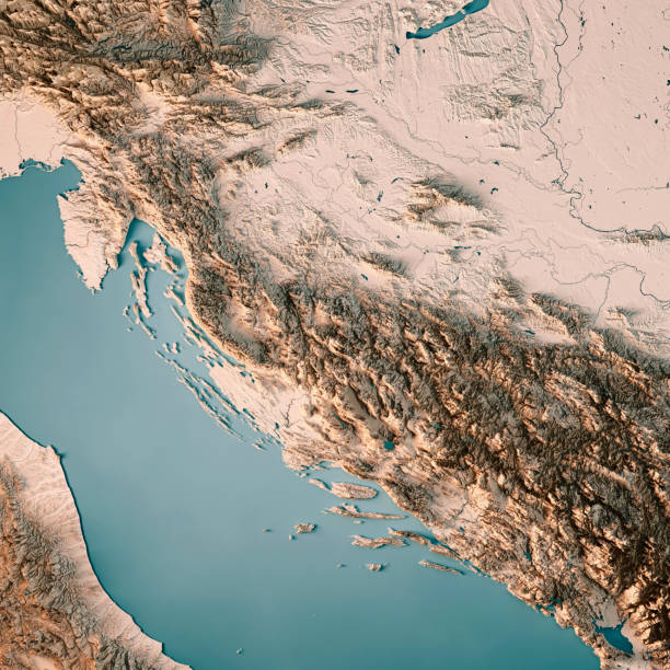 istock Croatia Country 3D Render Topographic Map Neutral 829487882