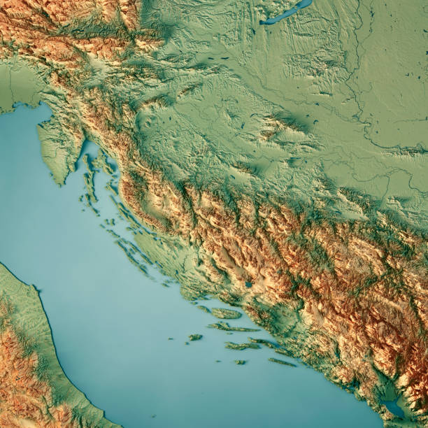istock Croatia Country 3D Render Topographic Map 829490192
