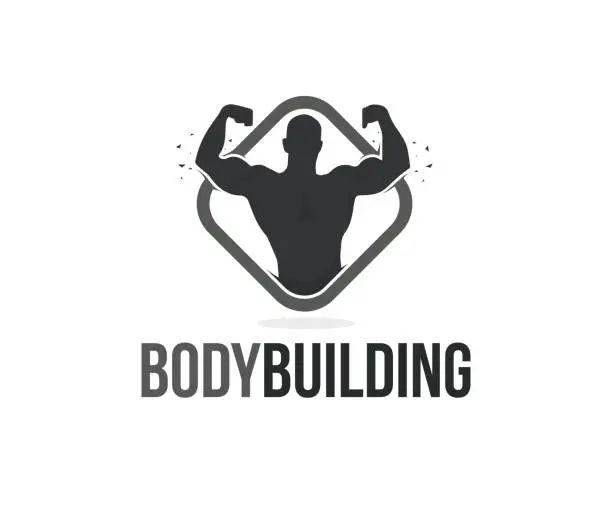 Vector illustration of Body building vector icon