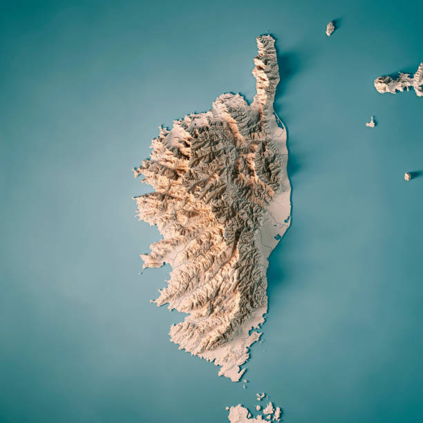 istock Corsica Island 3D Render Topographic Map Neutral 829497020