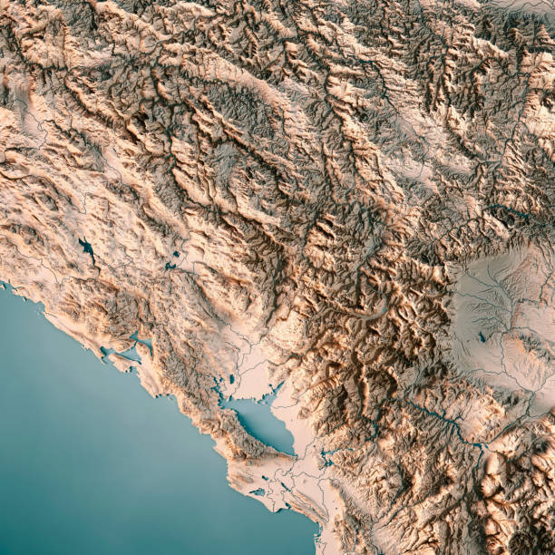 istock Montenegro Country 3D Render Topographic Map Neutral 829497418