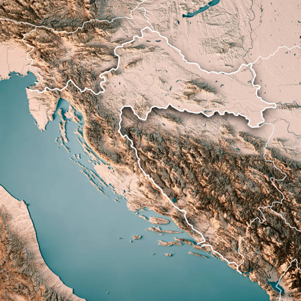istock Croatia Country 3D Render Topographic Map Neutral Border 829502312