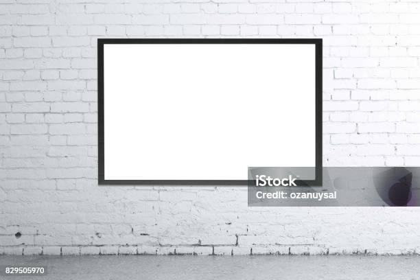 Blank Picture Frame Stock Photo - Download Image Now - Picture Frame, Wall - Building Feature, Surrounding Wall