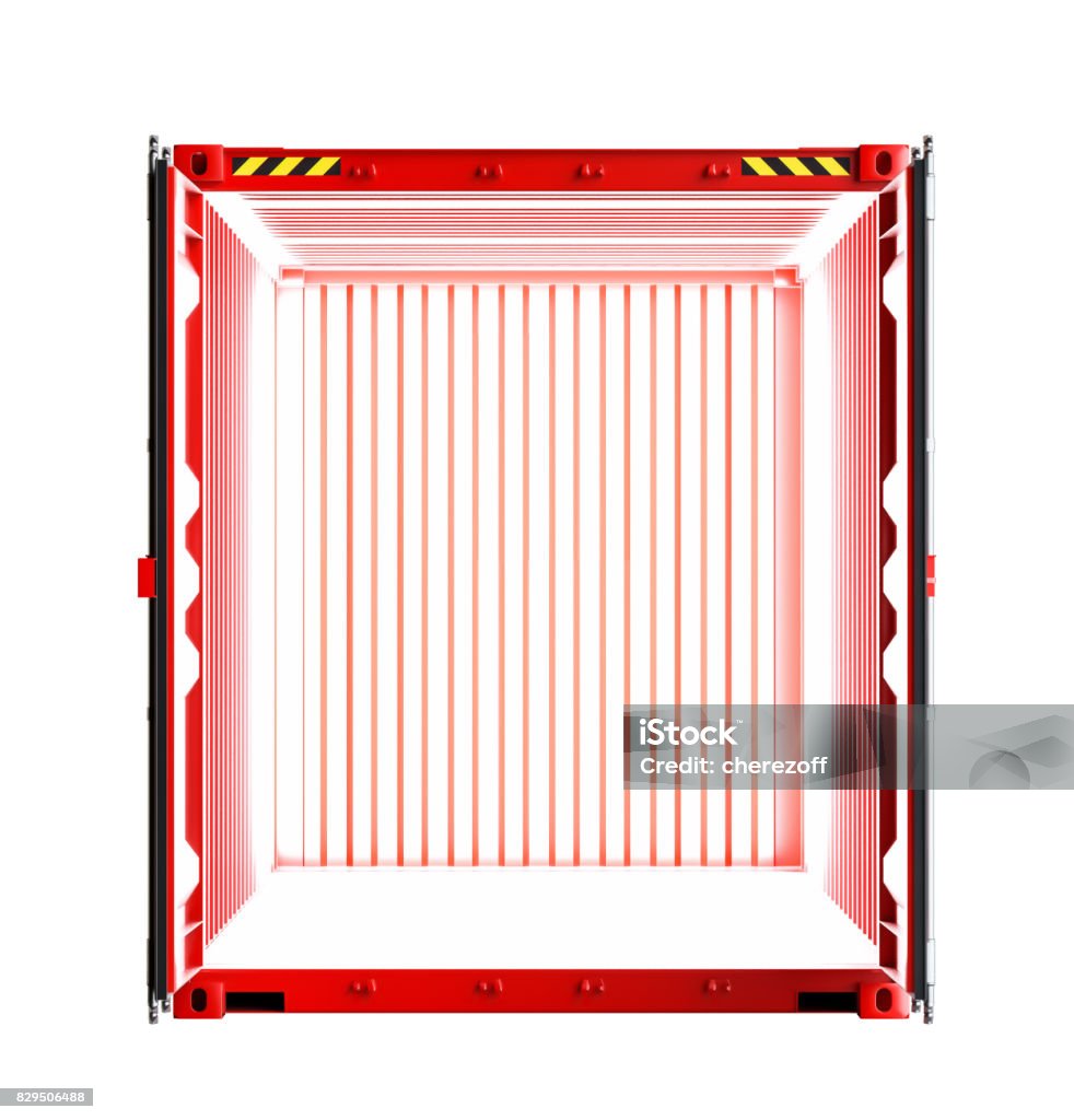Container Inside Light Open Red Cargo Container With Light Inside Stock Photo - Download Image ...