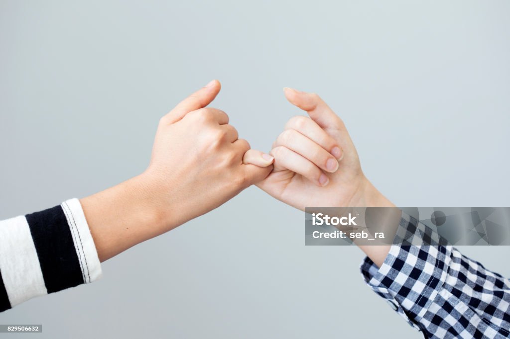The gesture of the hands mean the promise Oath Stock Photo