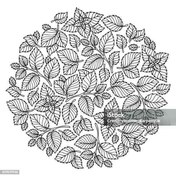 Pattern For Coloring Book Leaves Stock Illustration - Download Image Now - Leaf, Mandala, Pattern