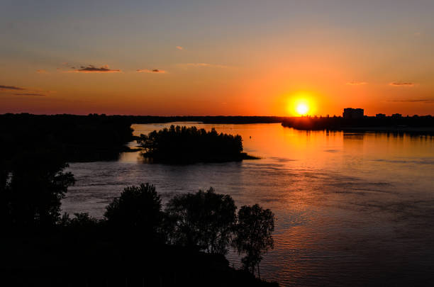 istock Beautiful sunset over the river Dnieper 829526106