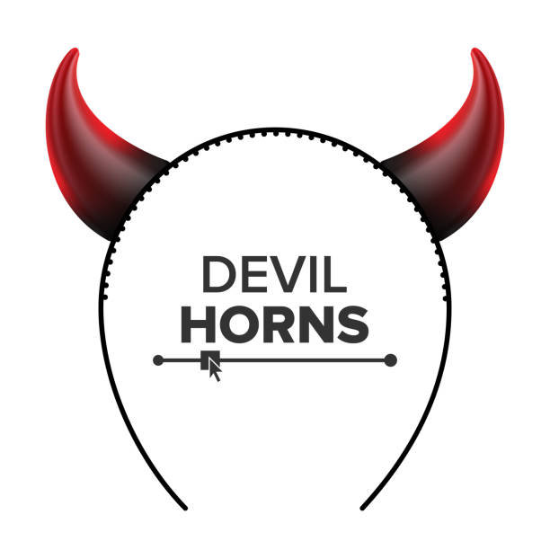 istock Devil Horns Vector. Head Gear. Red Luminous Horn. Demon Or Satan Horns Symbol, Sign, Icon. Isolated On White 829533840