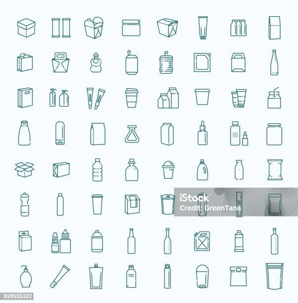 Bottle Packaging Collection Vector Stock Illustration - Download Image Now - Packaging, Plastic, Box - Container