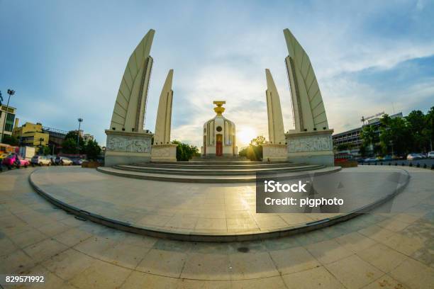 Democracy Monument In Bangkok Of Thailand Stock Photo - Download Image Now - Ancient, Architectural Column, Architecture