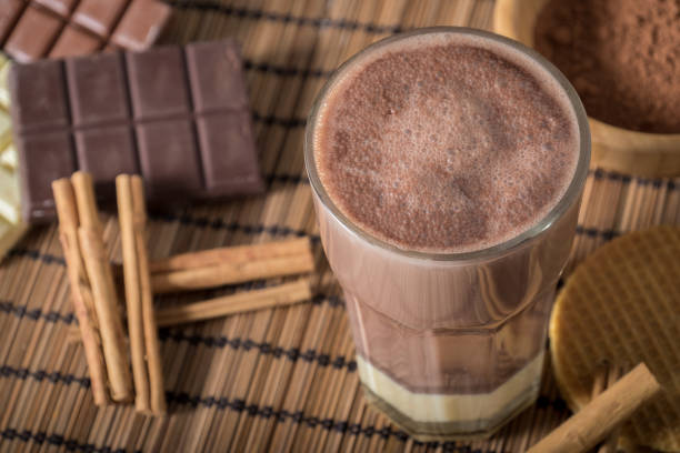 istock Delicious hot chocolate in a glass with cinnamon 829584010