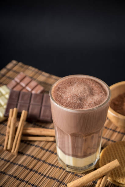 istock Delicious hot chocolate in a glass with cinnamon 829584014