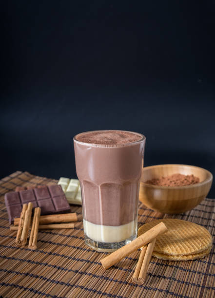 istock Delicious hot chocolate in a glass with cinnamon 829584270