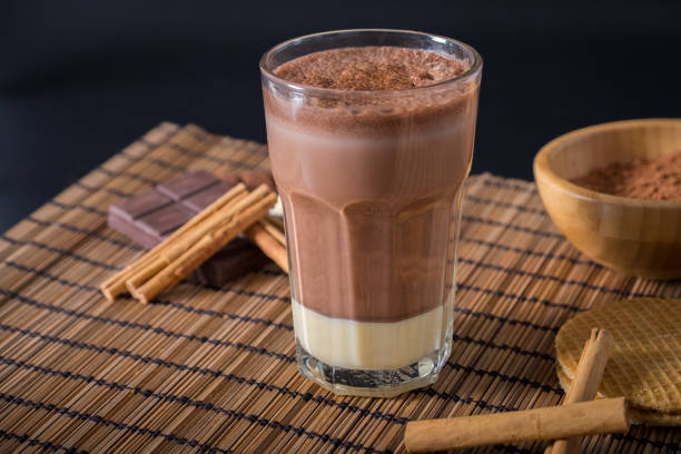 istock Delicious hot chocolate in a glass with cinnamon 829584304