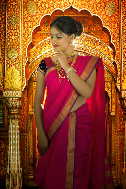 istock Indian Lady in ethnic saree 829590900