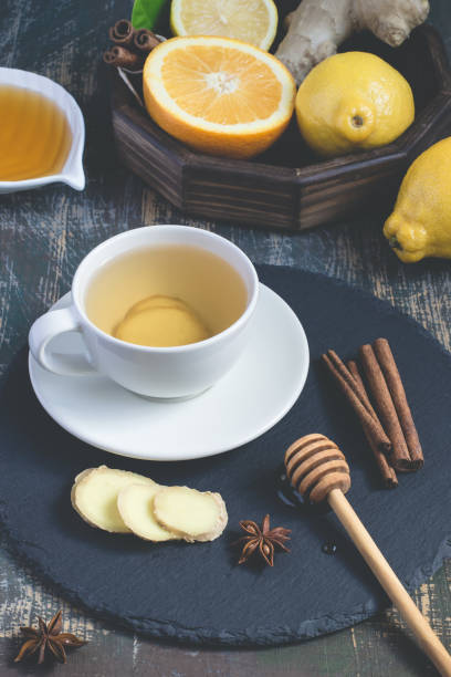 istock Ginger hot  immunity boosting Vitamin natural drink With citrus, honey and cinnamon and ingredients 829606222