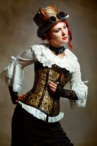 istock Girl Wearing Steampunk Hat 829609668