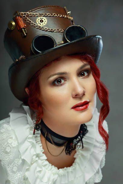 istock beautiful steampunk woman 829612372
