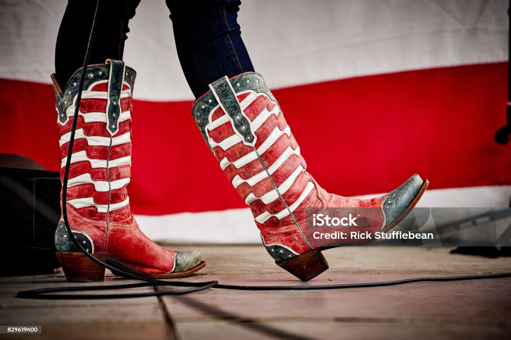 Patiotic cowboy boots Patriotic Cowboy boots in Nashville Nashville Stock Photo