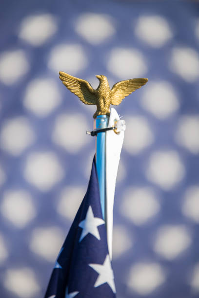 istock Gold Eagle Flag Topper American 829626656