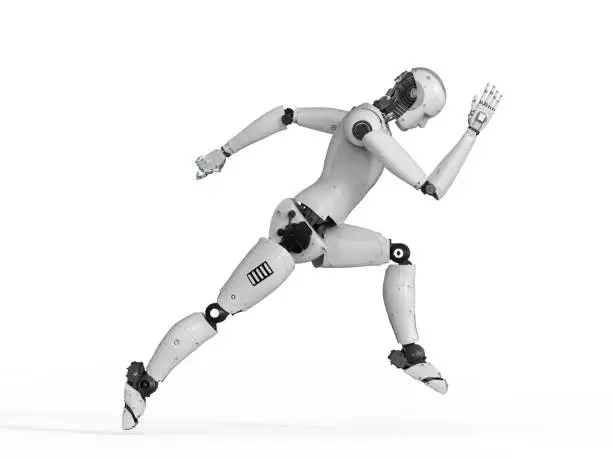 Photo of humanoid robot running