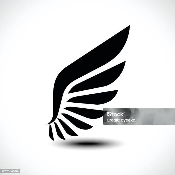 Wing Icon Isolated On Whitebackground Stock Illustration - Download Image Now - Aircraft Wing, Animal Wing, Logo