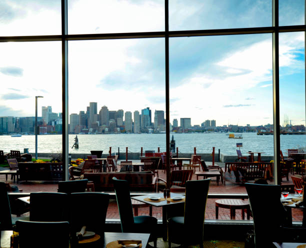 istock Boston skyline from airport lounge 829639664