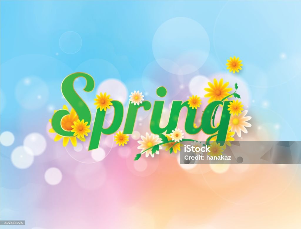 Spring Background Banner Spring Background Banner With Beautiful Colorful Flower Vector ...