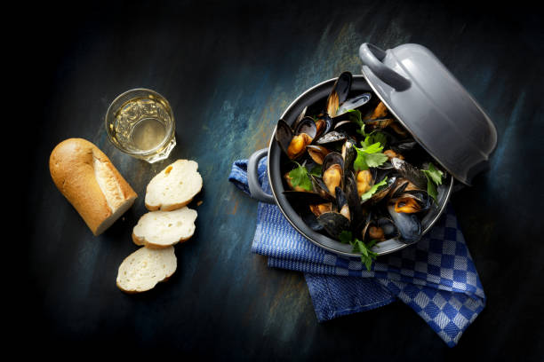 Seafood: Mussels Mariniere Still Life