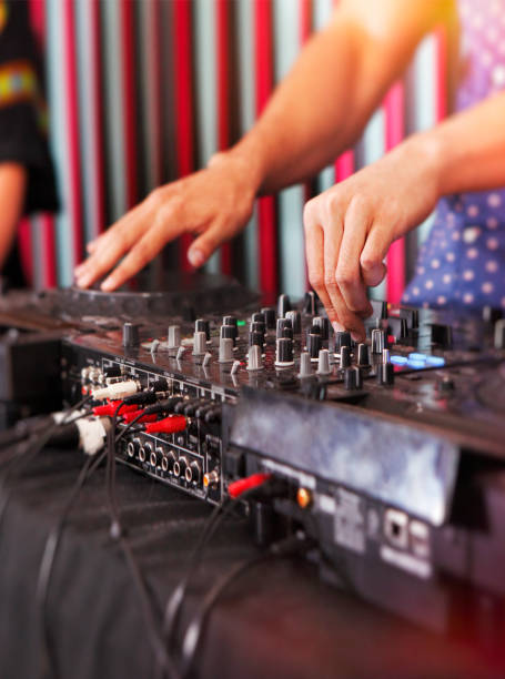 istock Deejay mixing music at discotheque 829714058