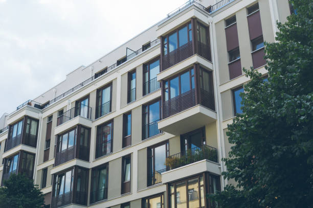 istock detailed view of modern apartment facade 829719616