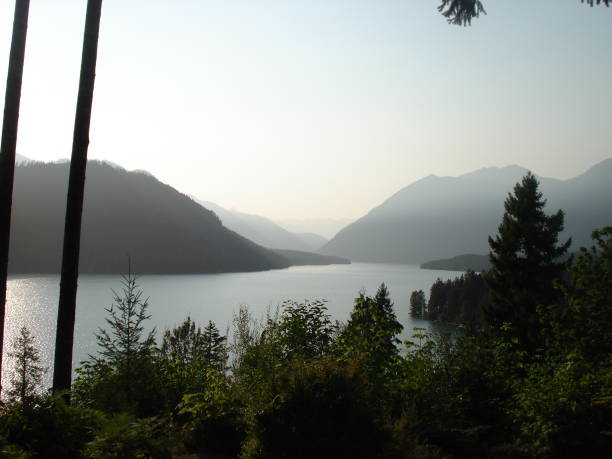 istock Wildfire smoke in the Olympic Mountains, above Lake Cushman 829734070