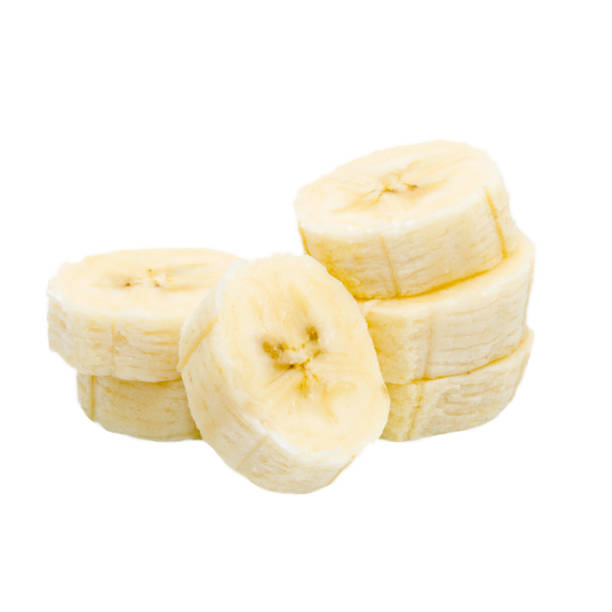 Banana slice isolated on white background